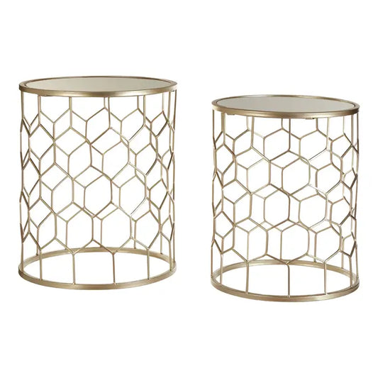 Set of Two Arcana Honeycomb Side Tables
