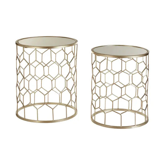 Set of Two Arcana Honeycomb Side Tables