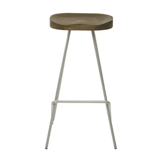 Distric Silver Metal Frame Bar Stool by Perfected