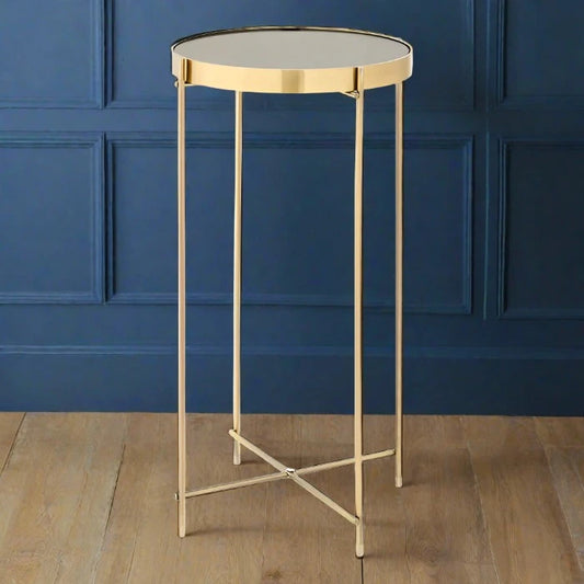 ALLURE BLACK MIRROR TALL SIDE TABLE Perfected
