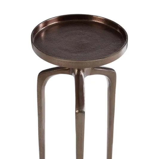 DIREN ROUGH BRONZE FINISH SIDE TABLE by Fifty Five South