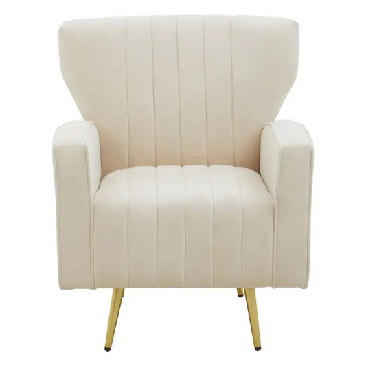 HAYLEY NATURAL VELVET ARMCHAIR by Fifty Five South