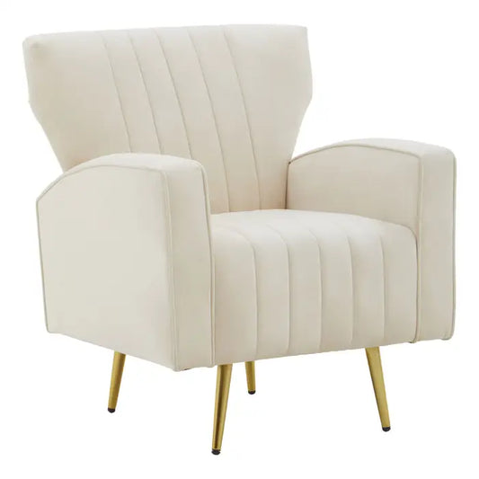 HAYLEY NATURAL VELVET ARMCHAIR by Fifty Five South