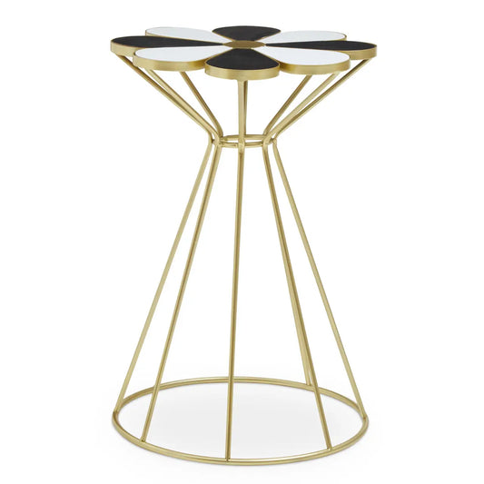 JODIE BLACK AND WHITE PETAL END TABLE by Perfected