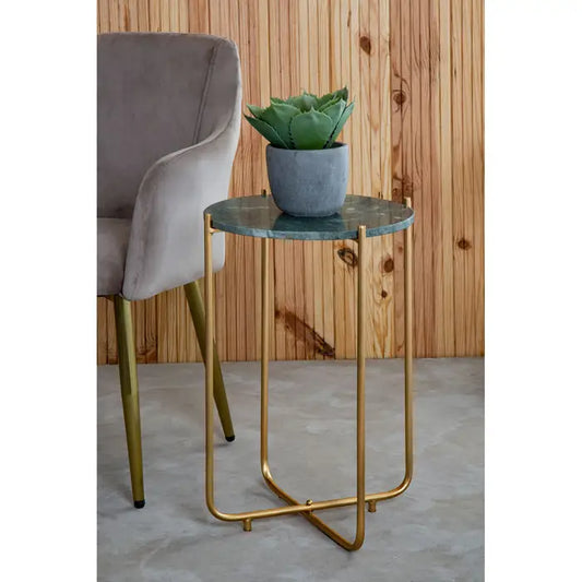 MANDOLI GREEN MARBLE SIDE TABLE by Fifty Five South