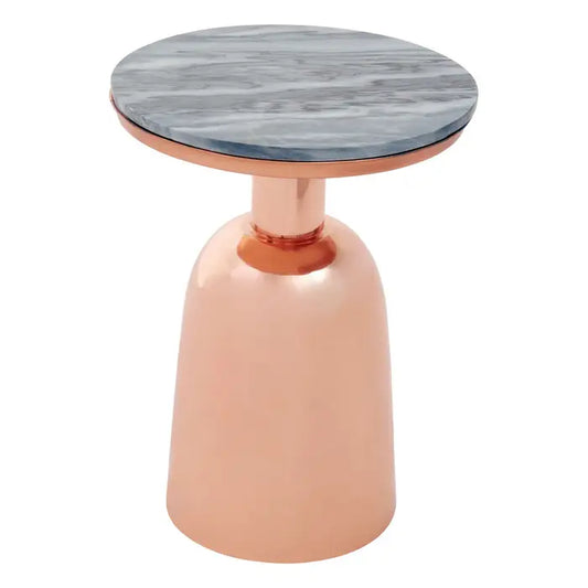 AMIRA BLACK MARBLE TOP COPPER BASE SIDE TABLE by Fifty Five South