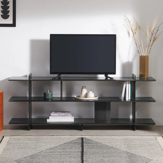 Norell TV Unit, Black Stain Acacia Wood