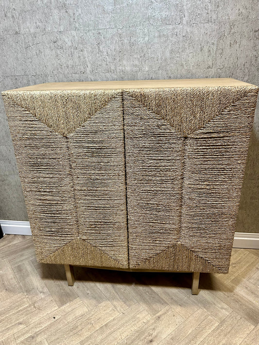 Livorno Highboard, Woven Seagrass & Washed Pine