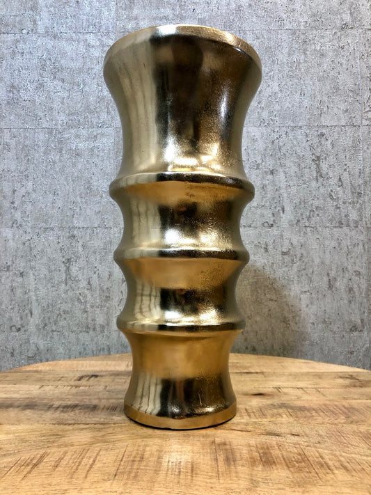 Large Gold Ripple Vase