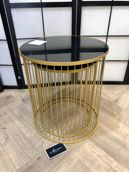 Avento Set Of Two Black And Gold Side Tables