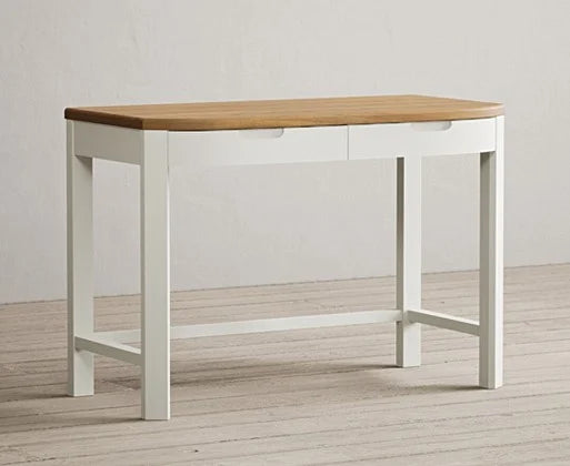 Bradwell Oak and Signal White Painted Compact Desk