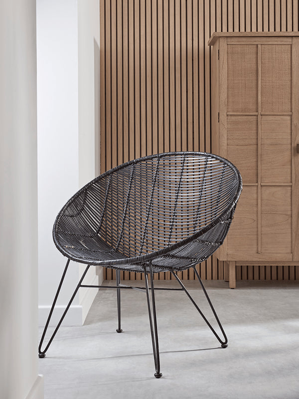 Cox Cox Flat Rattan Occasional Chair Black Room Perfected