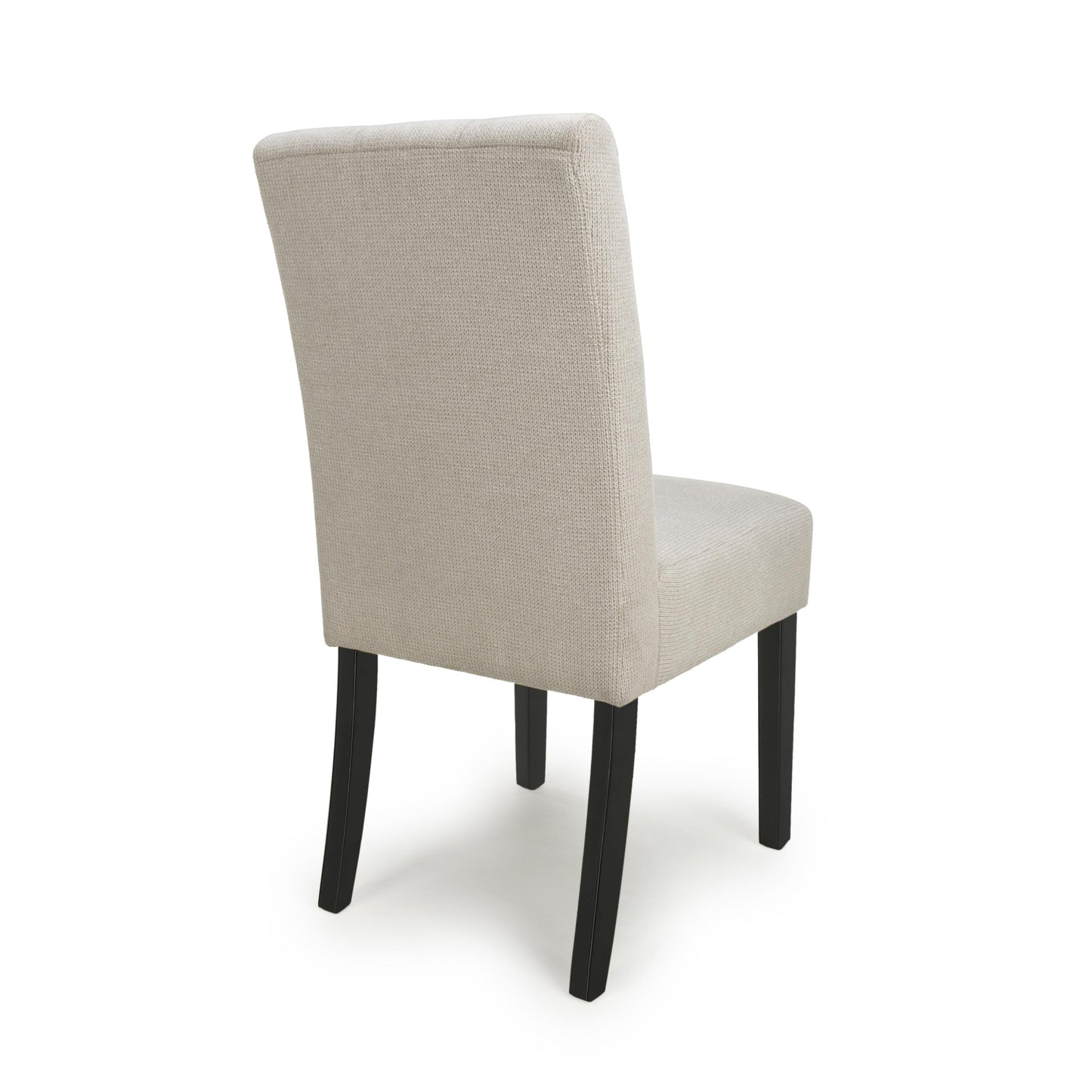 Moseley Waffle Flax Effect Natural Dining Chair in Black Legs