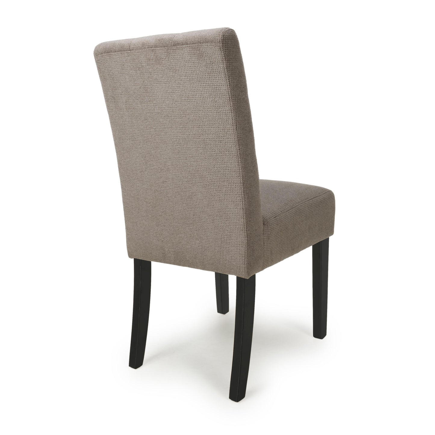 Moseley Waffle Flax Effect Light Brown Dining Chair in Black Legs