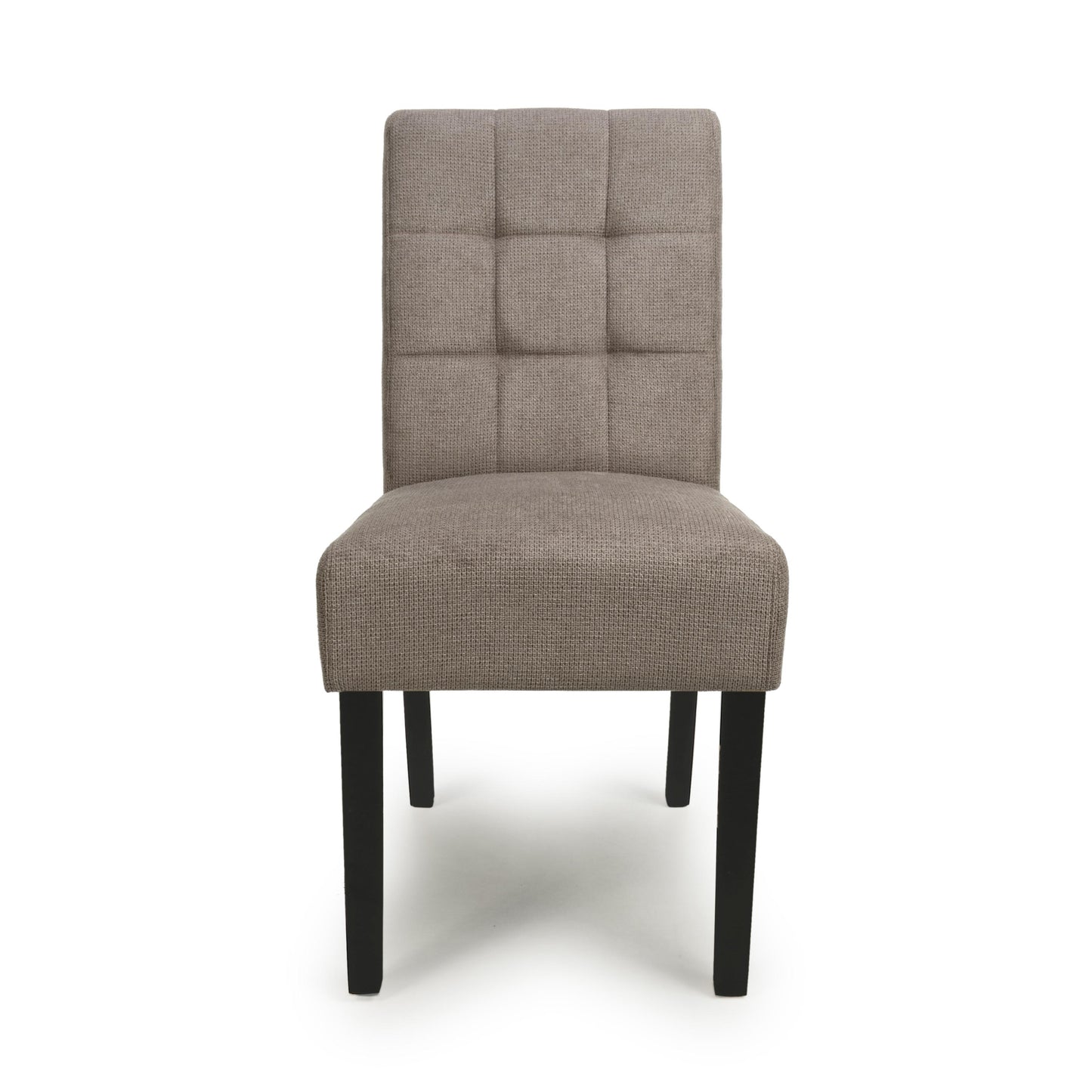 Moseley Waffle Flax Effect Light Brown Dining Chair in Black Legs