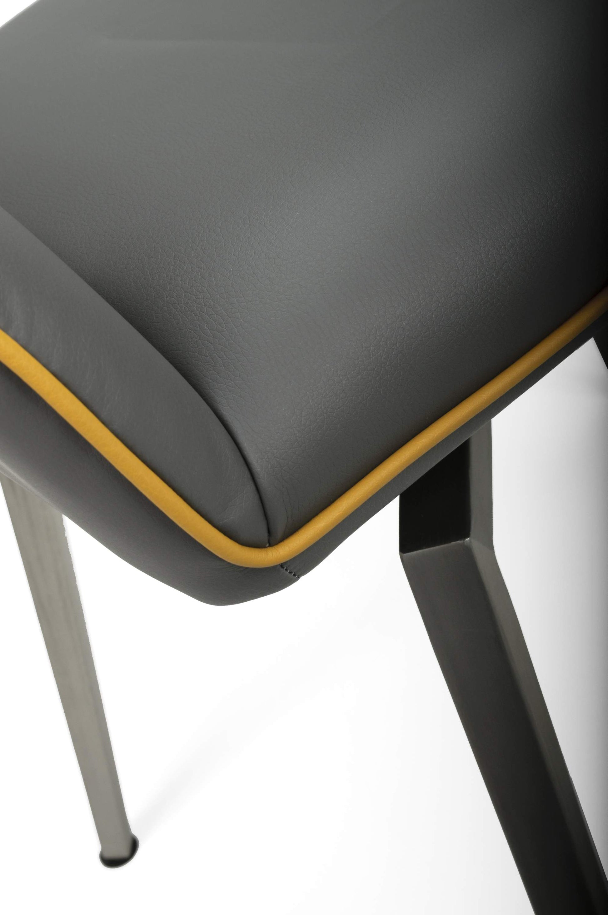 Mako Swivel Leather Effect Graphite Grey Dining Chair