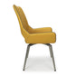 Mako Swivel Leather Effect Yellow Dining Chair