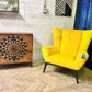 Fifty Five South Maiko Yellow Fabric Armchair