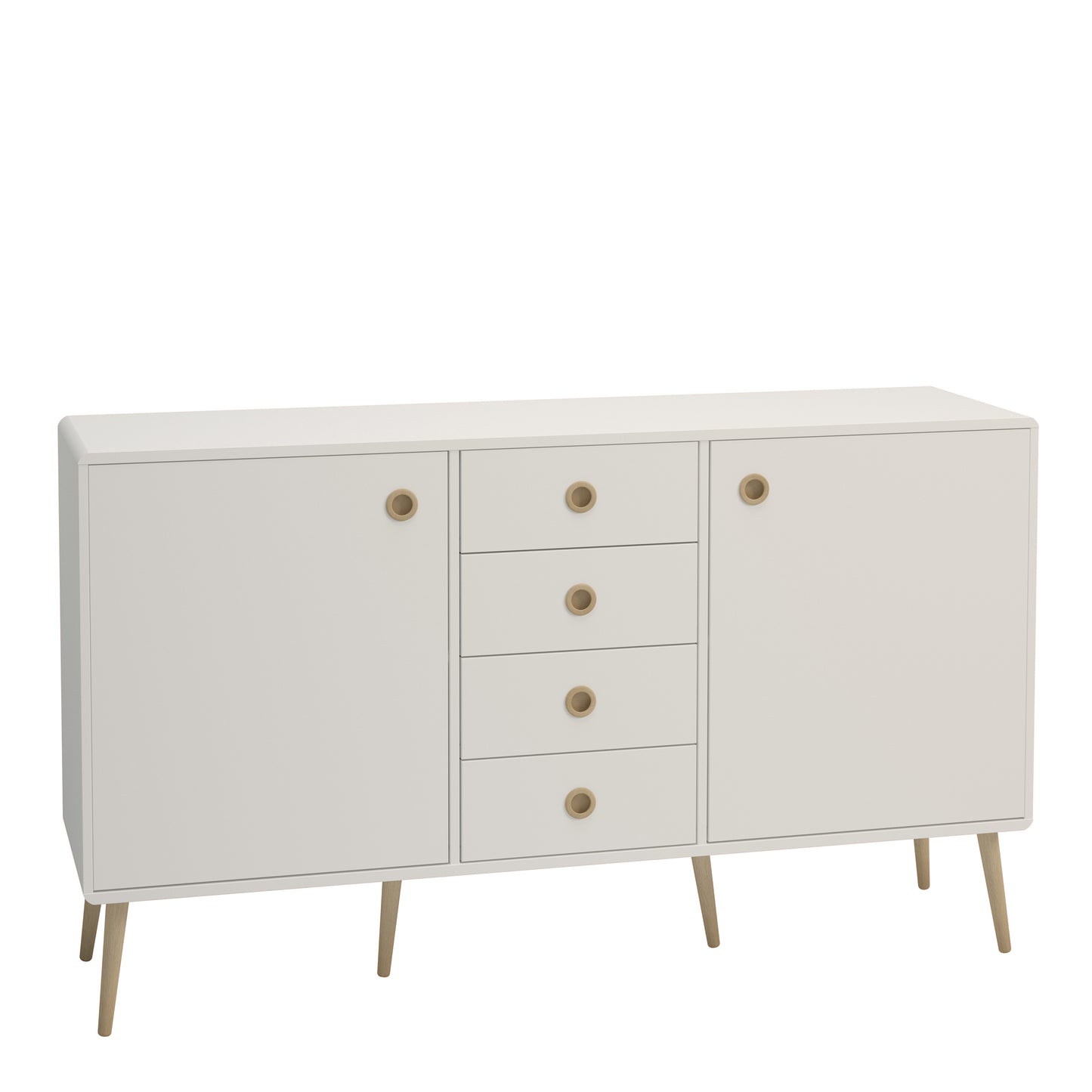 Softline Sideboard 2 Doors  4 Drawers in White