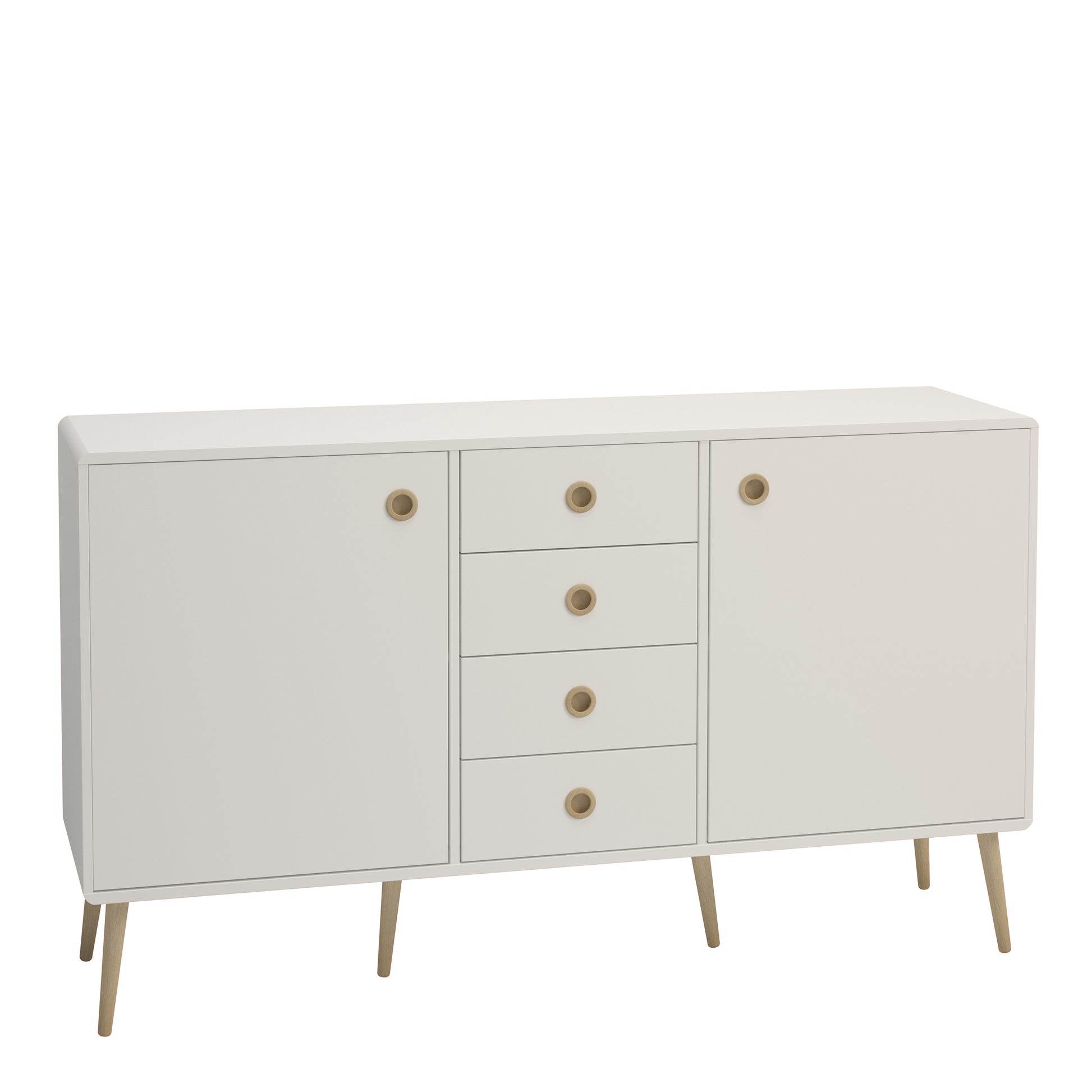 Softline Sideboard 2 Doors  4 Drawers in White