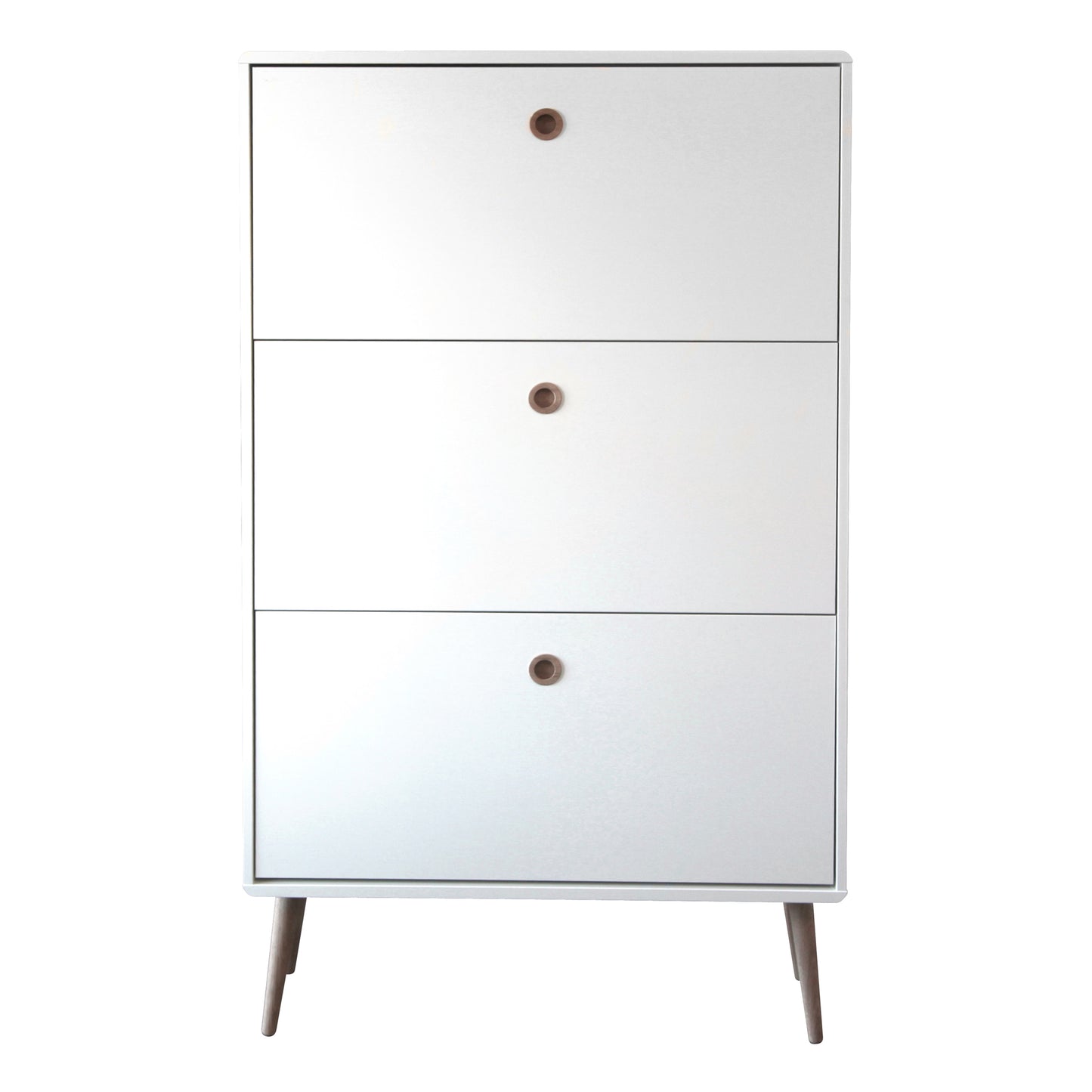 Softline Shoe Cabinet 3 Flip Down Doors in White