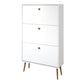 Softline Shoe Cabinet 3 Flip Down Doors in White