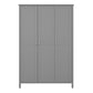 Tromso 3 Door Wardrobe Grey