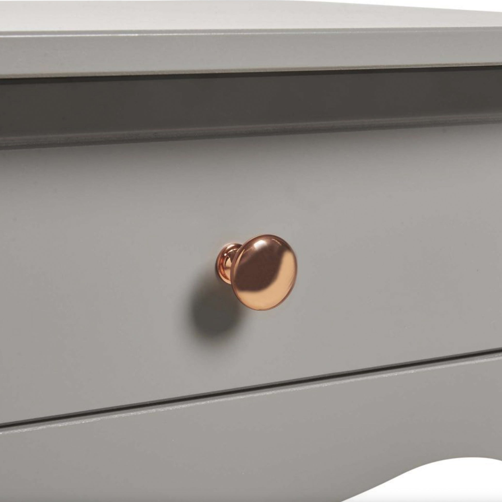 Baroque Nightstand in Folkestone Grey with Rose Gold Colour Handles