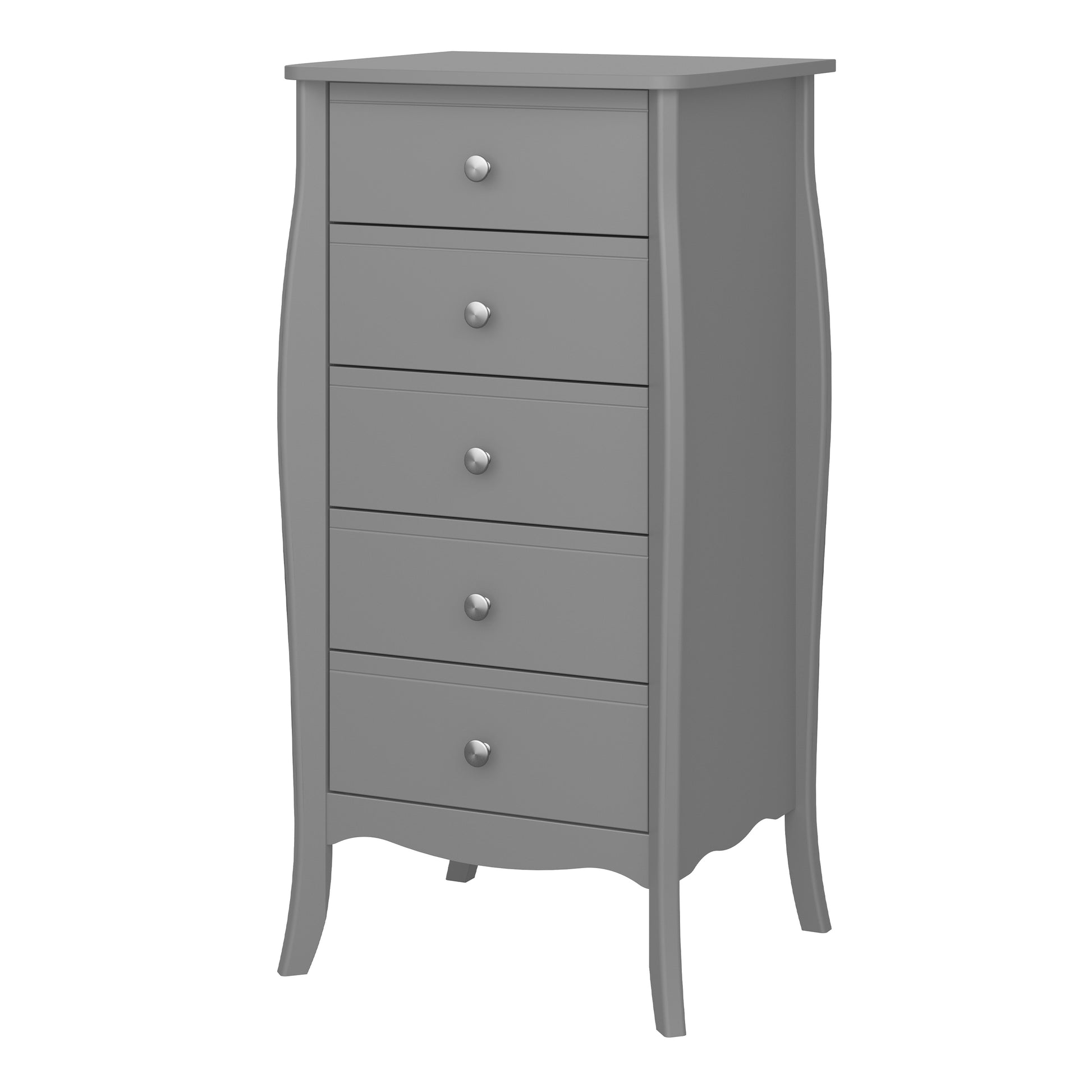 Baroque 5 Drawer Narrow in Grey