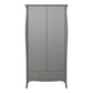 Baroque 2 Door 1 Drawer Wardrobe in Grey