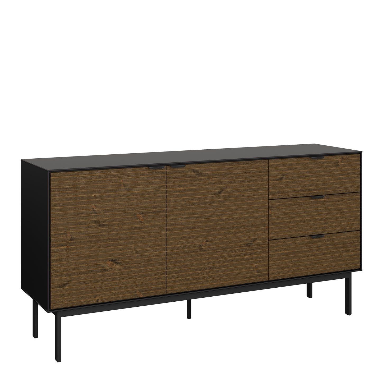 Soma Sideboard 2 Doors 3 Drawers in Granulated Black Brushed Espresso