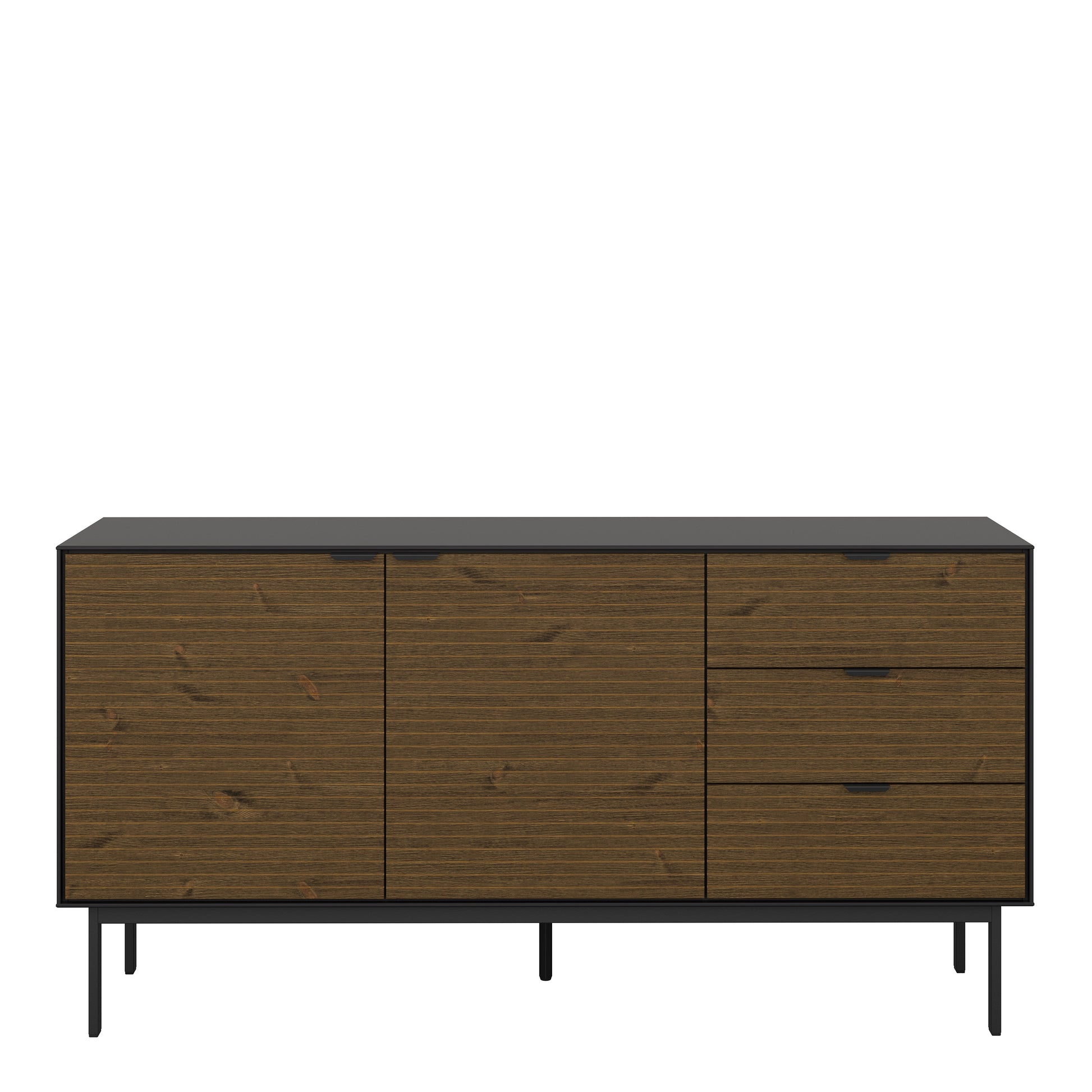 Soma Sideboard 2 Doors 3 Drawers in Granulated Black Brushed Espresso