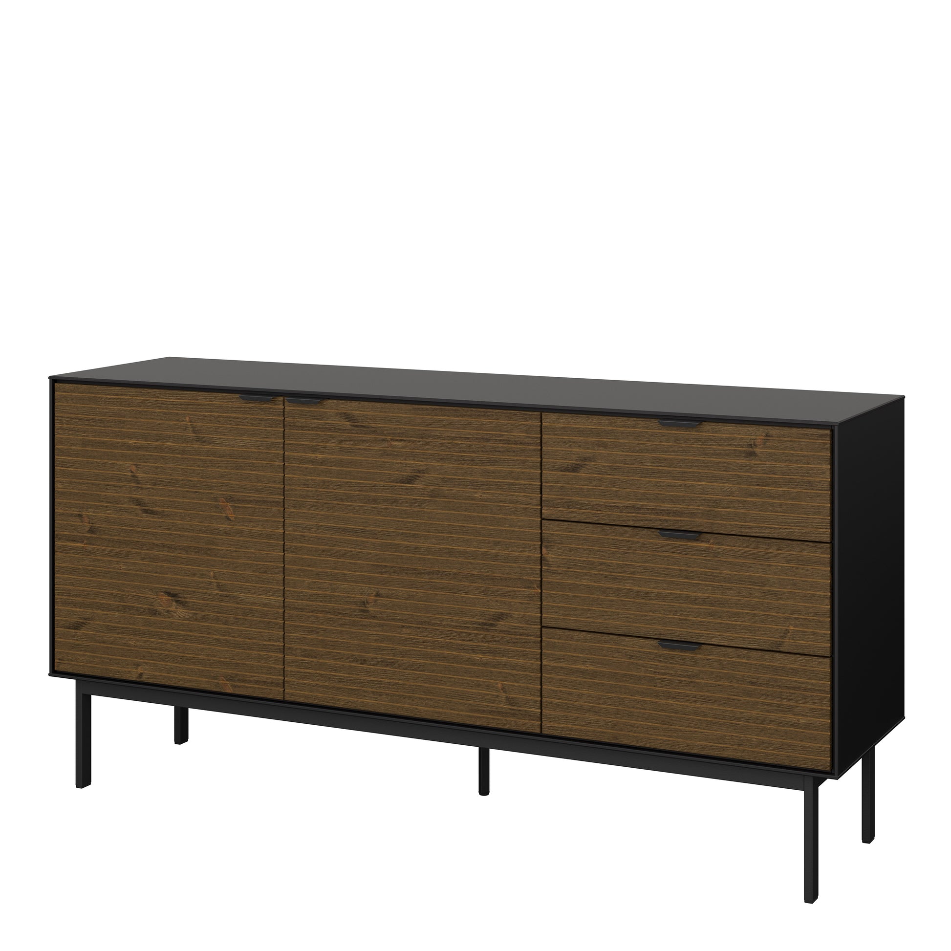 Soma Sideboard 2 Doors 3 Drawers in Granulated Black Brushed Espresso