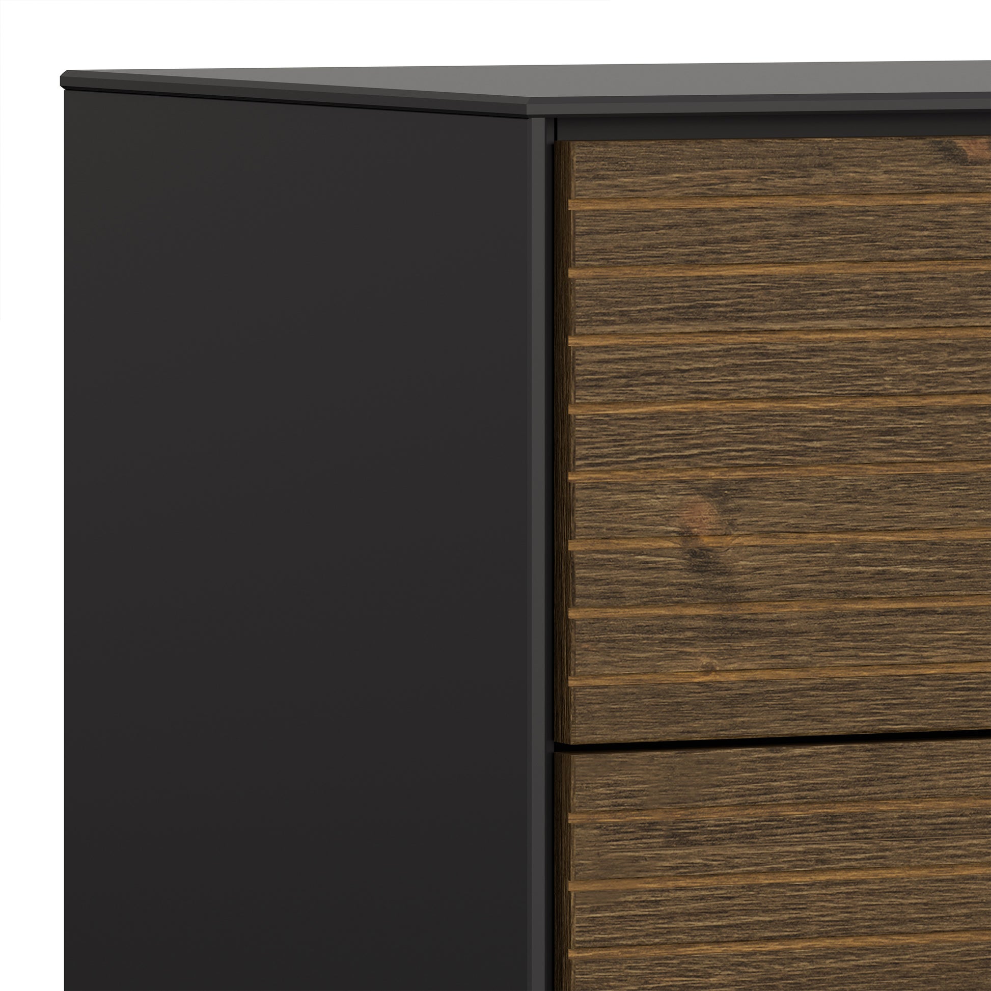 Soma Sideboard 2 Doors 3 Drawers in Granulated Black Brushed Espresso