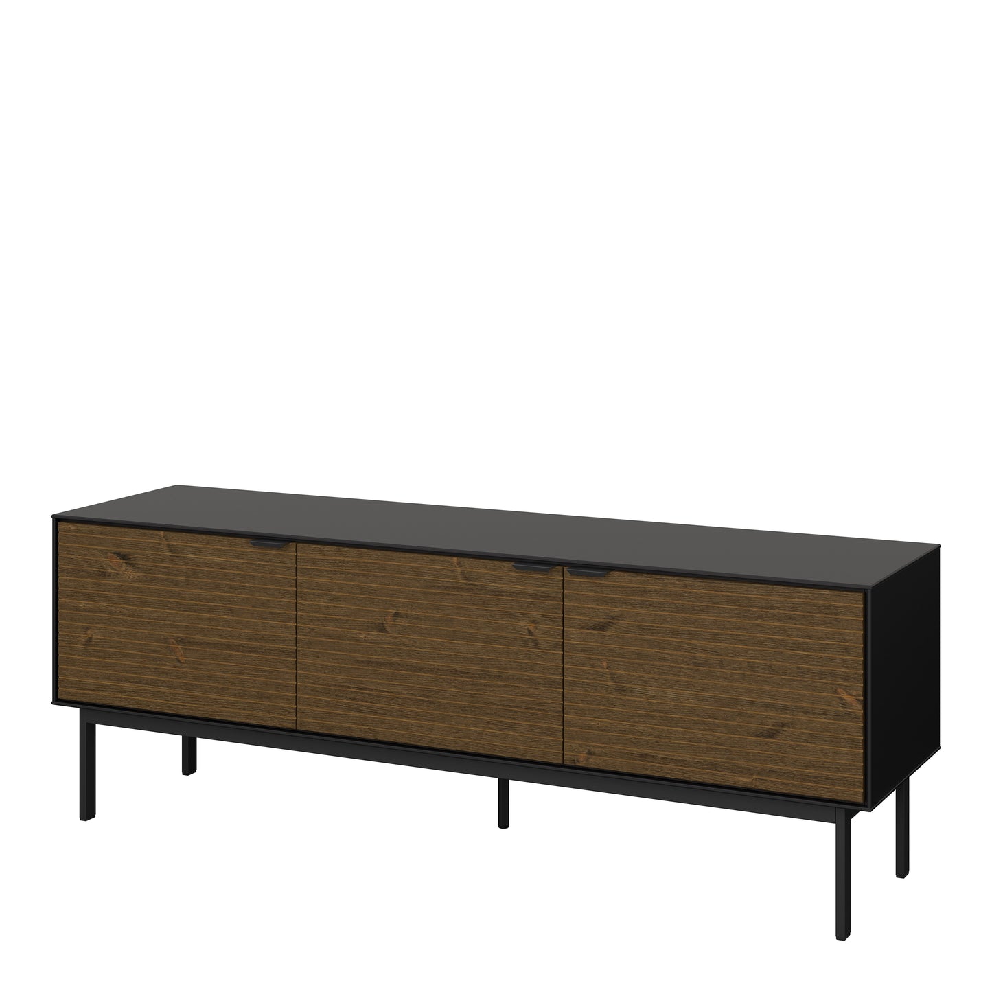 Soma TV Table 3 Doors in Granulated Black Brushed Espresso