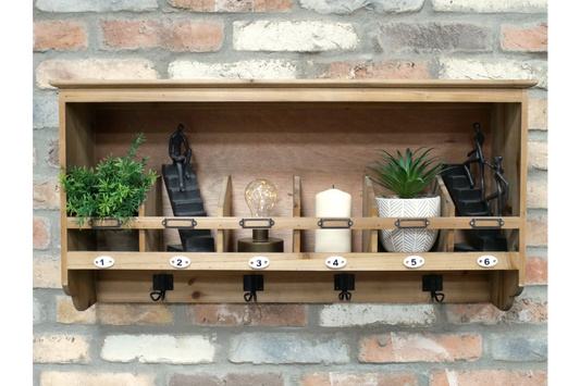 Wall Shelving Unit With Hooks