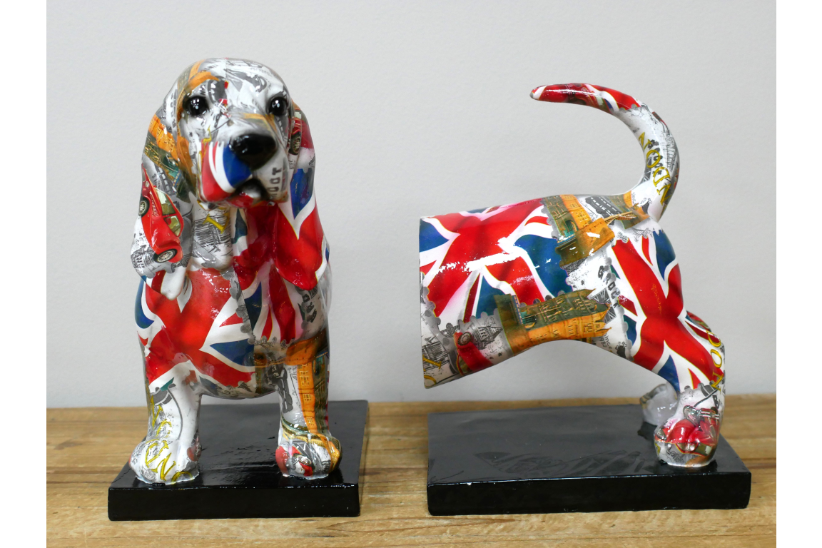 British Print Sausage Dog Bookends