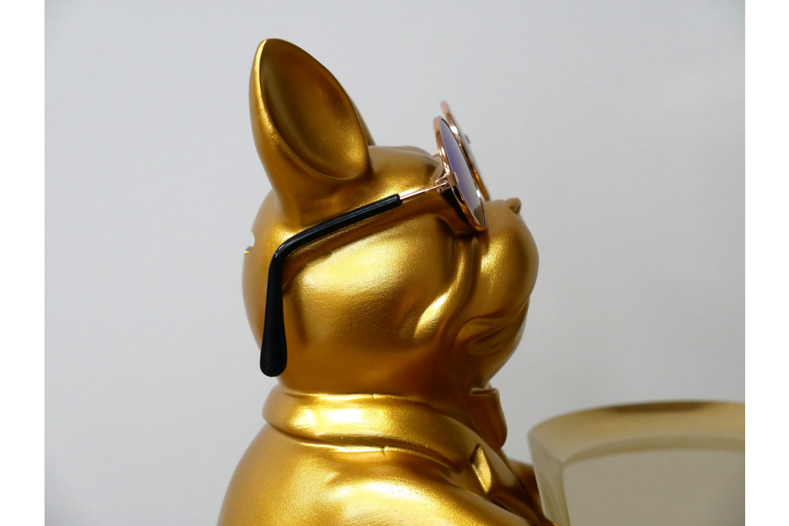 Gold Butler Dog With Tray