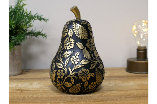 Black & Gold Pear Ornament