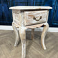 French Shabby Chic White-wash Wooden Side Table