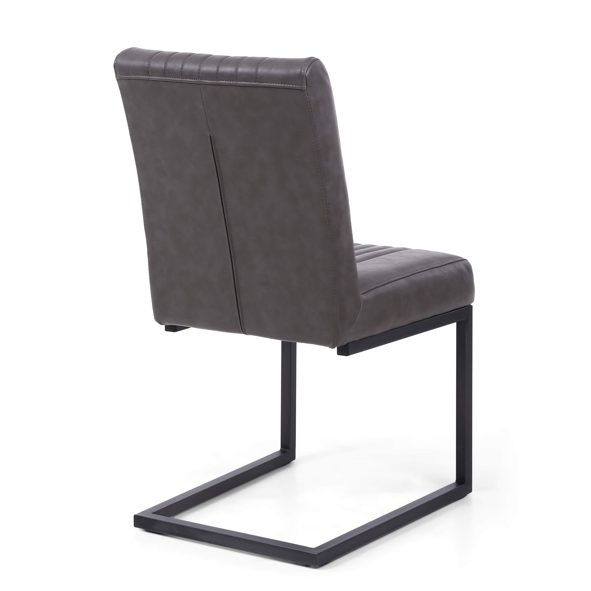 Archer Cantilever Leather Effect Grey Dining Chair