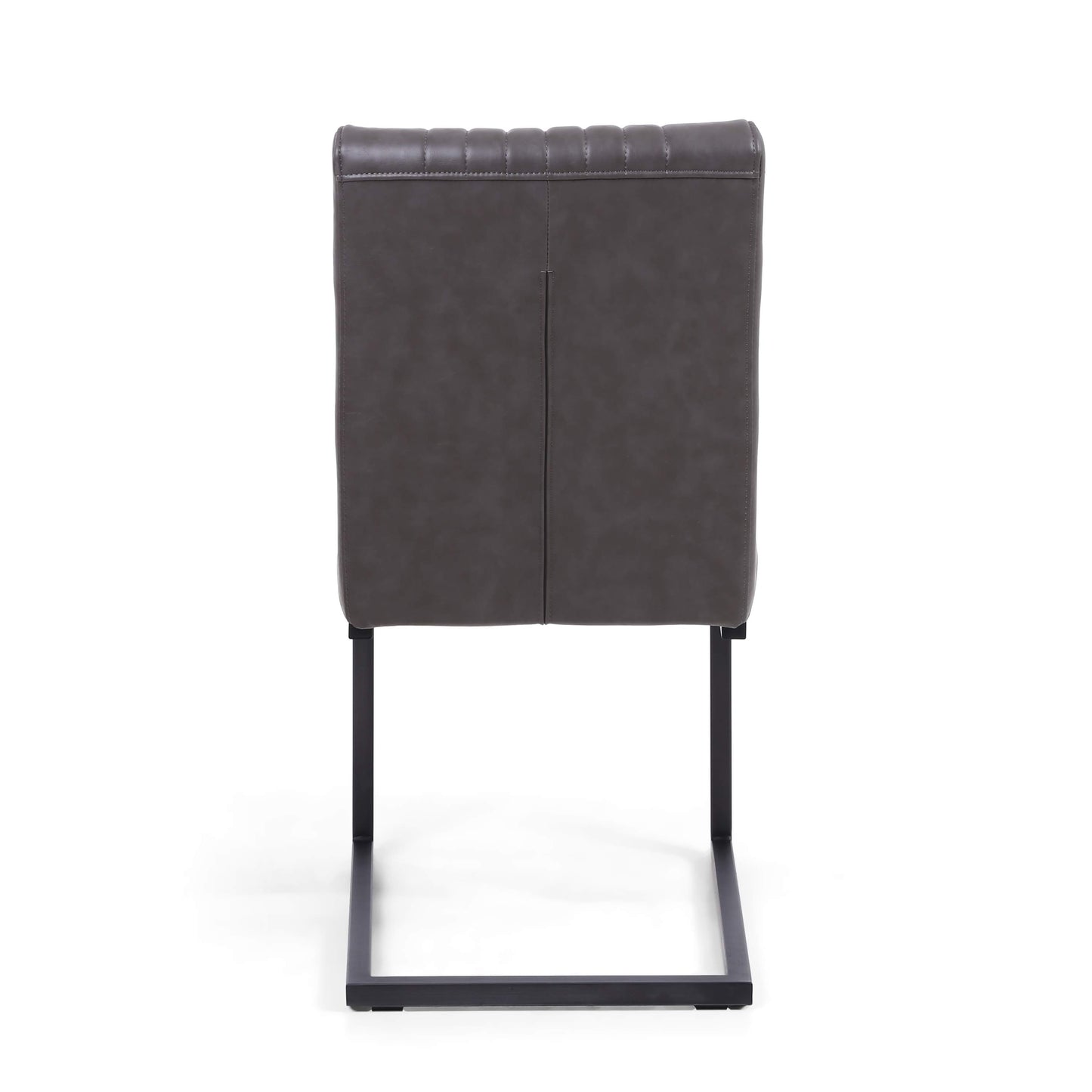 Archer Cantilever Leather Effect Grey Dining Chair