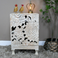 White Carved Bedside Cabinet