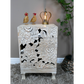 White Carved Bedside Cabinet