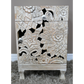 White Carved Bedside Cabinet