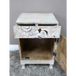 White Carved Bedside Cabinet