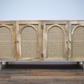 Large Rattan and Acacia Wood Solid Sideboard