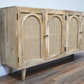 Large Rattan and Acacia Wood Solid Sideboard