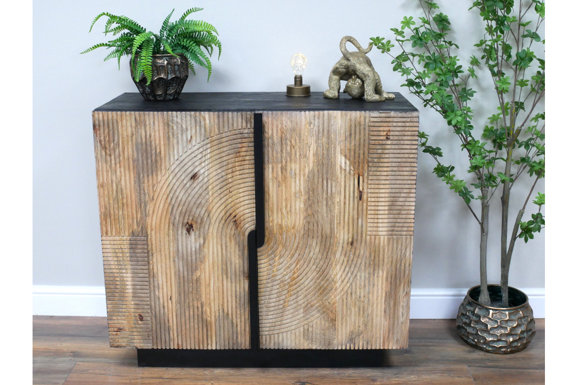 Retro Wine Cabinet in Solid Mango Wood