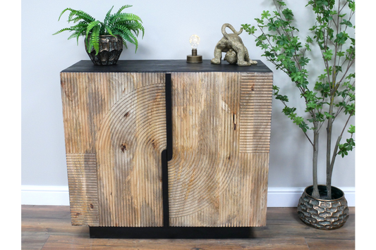 Retro Wine Cabinet in Solid Mango Wood